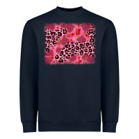 Navy valentine's day roses leopard background Heavyweight Sweatshirt - JahusDesignShop