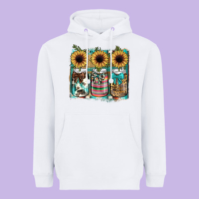 Mason Jar, Sunflower Heavyweight Hoodie Designed By Jahusdesignshop