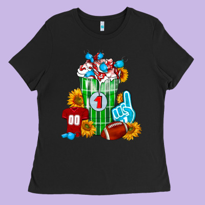 Football Frappe Ladies Tee Designed By Fadigitalartstudio