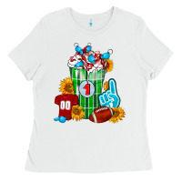 White Football Frappe Ladies Tee - FaDigitalArtStudio