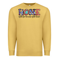 Antique Gold home of the because of the brave Premium Sweatshirt - JahusDesignShop