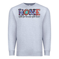 Heather Grey home of the because of the brave Premium Sweatshirt - JahusDesignShop
