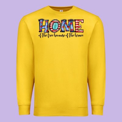 Home Of The Because Of The Brave Premium Sweatshirt Designed By Jahusdesignshop