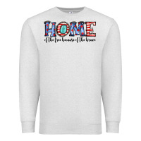 Oatmeal Heather home of the because of the brave Premium Sweatshirt - JahusDesignShop