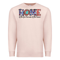 Pale Pink home of the because of the brave Premium Sweatshirt - JahusDesignShop