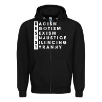 Black resist   political resistance Zipper Hoodie - baoMotion