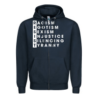 Navy resist   political resistance Zipper Hoodie - baoMotion