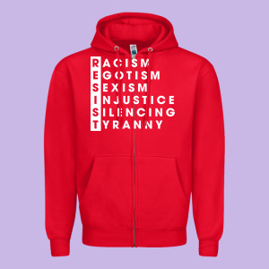 Resist   Political Resistance Zipper Hoodie Designed By Baomotion