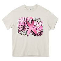 Cream survivor breast cancer Heavy Core Tee - CowGirlArtShop
