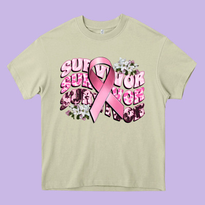 Survivor Breast Cancer Heavy Core Tee Designed By Cowgirlartshop