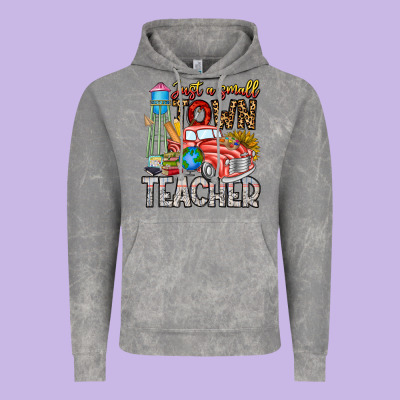Just A Small Town Teacher Vintage Hoodie Designed By Cowhidedigitalart
