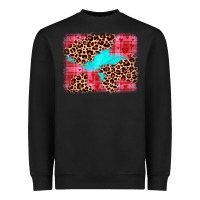Black valentine's day leopard background Heavyweight Sweatshirt - JahusDesignShop