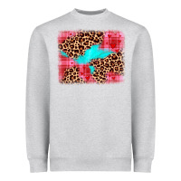 Heather Grey valentine's day leopard background Heavyweight Sweatshirt - JahusDesignShop