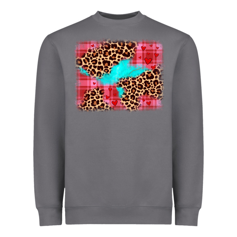 Valentine's Day Leopard Background Heavyweight Sweatshirt by JahusDesignShop | Teevron