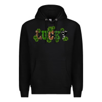 Black st patricks day lucky shamrock Premium Hoodie - RanaPortraitStore