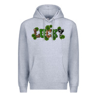 Heather Grey st patricks day lucky shamrock Premium Hoodie - RanaPortraitStore
