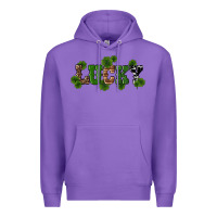 Purple st patricks day lucky shamrock Premium Hoodie - RanaPortraitStore
