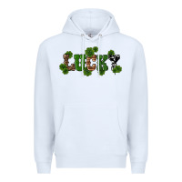 White st patricks day lucky shamrock Premium Hoodie - RanaPortraitStore