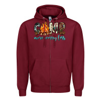Burgundy camp more worry less Zipper Hoodie - JahusDesignShop