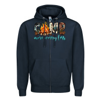 Navy camp more worry less Zipper Hoodie - JahusDesignShop