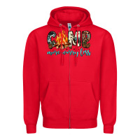 Red camp more worry less Zipper Hoodie - JahusDesignShop