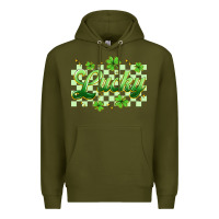 Army Green checkered lucky Premium Hoodie - Artiststas