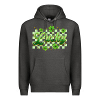 Charcoal Heather checkered lucky Premium Hoodie - Artiststas