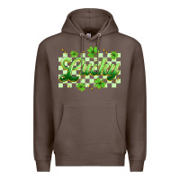 Coffee checkered lucky Premium Hoodie - Artiststas