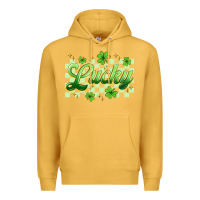 Mustard checkered lucky Premium Hoodie - Artiststas