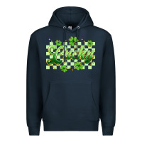 Navy checkered lucky Premium Hoodie - Artiststas