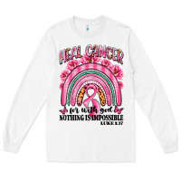 White heal cancer rainbow Long Sleeve Tee - LillyAllenDesigns