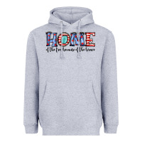 Heather Grey home of the because of the brave Heavyweight Hoodie - JahusDesignShop