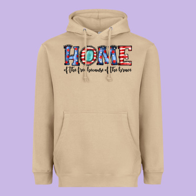 Home Of The Because Of The Brave Heavyweight Hoodie Designed By Jahusdesignshop