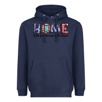 Navy home of the because of the brave Heavyweight Hoodie - JahusDesignShop