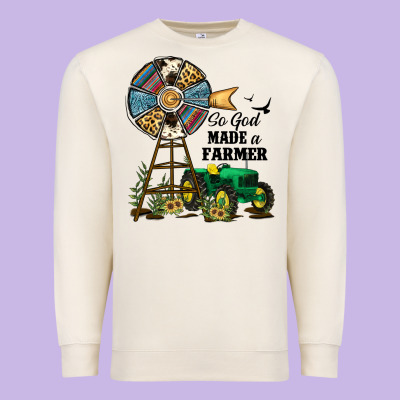 So God Made A Farmer Premium Sweatshirt Designed By Jahusdesignshop