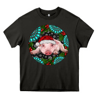 Asphalt Baby Pig Christmas Heavy Core Tee - RanaPortraitStore