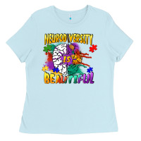 Baby Blue Neurodiversity is beautiful Ladies Tee - FaDigitalArtStudio