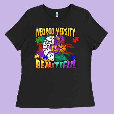 Neurodiversity Is Beautiful Ladies Tee Designed By Fadigitalartstudio