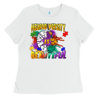 White Neurodiversity is beautiful Ladies Tee - FaDigitalArtStudio