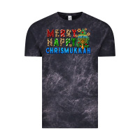 Cloud Black merry happy chrismukkah Vintage Tee - FaDigitalArtStudio