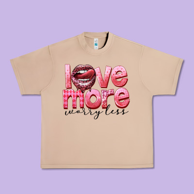 Love More Worry Less Urban Heavy Tee Designed By Fadigitalartstudio