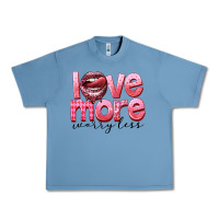 Pebble Blue love more worry less Urban Heavy Tee - FaDigitalArtStudio
