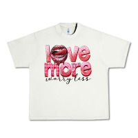 Pistachio love more worry less Urban Heavy Tee - FaDigitalArtStudio