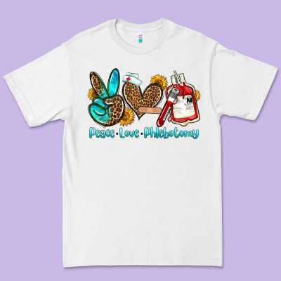 Peace Love Phlebotomy Premium Tee Designed By Oliviacreatesart