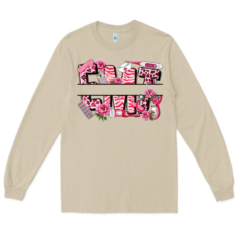 Breast Cancer Emt Emergency Medical Technician Long Sleeve Tee by LillyAllenDesigns | Teevron