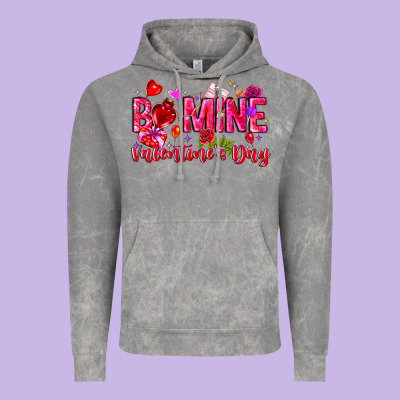 Be Mine Valentines Day Vintage Hoodie Designed By Cowhidedigitalart
