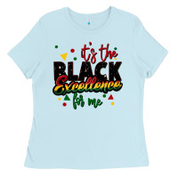 Baby Blue It's the black excellence for me Ladies Tee - FaDigitalArtStudio