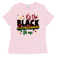 Bubblegum Pink It's the black excellence for me Ladies Tee - FaDigitalArtStudio
