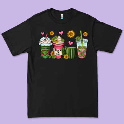Stuck On You Cactus Coffee Cups Premium Tee Designed By Oliviacreatesart