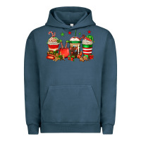 Pigment Midnight Navy Christmas elfs coffee Urban Hoodie - Jasminsmagicworld
